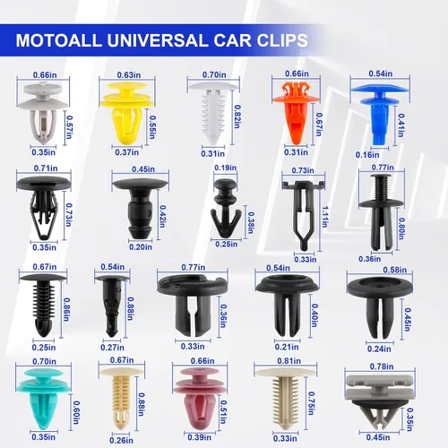 Miniatura 6 de MOTOALL 500 piezas universales mixtas de nailon para parachoques de automóvil, panel de parachoques, cubierta de motor, retenedor, remache, clips