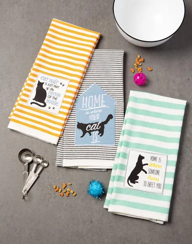 Miniatura 7 de DII Everyday Pets Kitchen Collection - Juego de toallas absorbentes de cocina, 18 x 28 pulgadas, Cat's Meow, 3 unidades Miau de gato