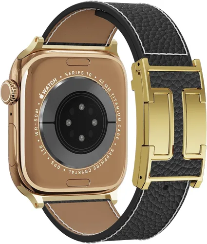 Miniatura 8 de Correa de reloj magnética de cuero compatible con Apple Watch Ultra 49 mm, 46 mm, 45 mm, 44 mm, 42 mm, 41 mm, 40 mm, 38 mm, correa de repuesto