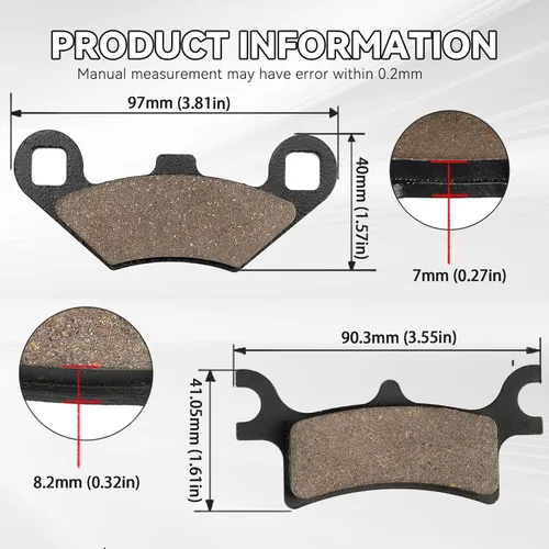 Miniatura 2 de Pastillas de Freno Delanteras y Traseras para Polaris Sportsman 450 500 700 800 4x4 Scrambler 500 400 Trail Blazer 250 330 Magnum 330 500 Trail Boss