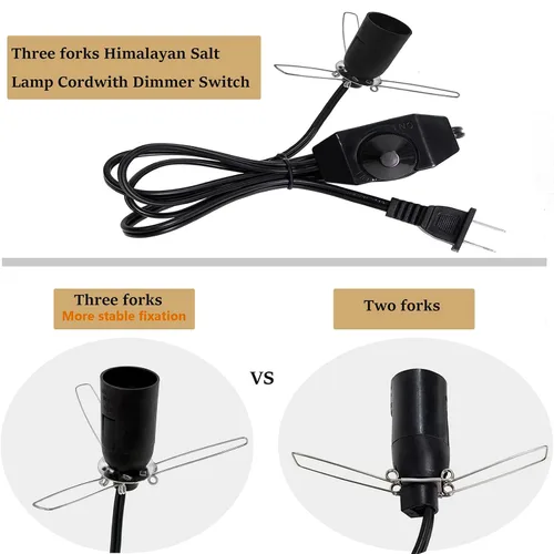 Miniatura 2 de Cable de repuesto para lámpara de sal con interruptor de atenuación, cable de repuesto original de 5 pies con clip de metal para lámpara Salt Rock