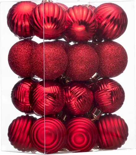 Miniatura 9 de Valery Madelyn 1.6" Adornos Pequeños de Navidad para Árbol, Juego de 24 Adornos Colgantes de Bola Negros Inastillables a Granel para Decoración