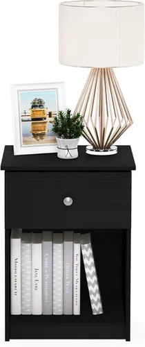 Miniatura 4 de Furinno Tidur - Mesita de noche, paquete de 1, roble negro