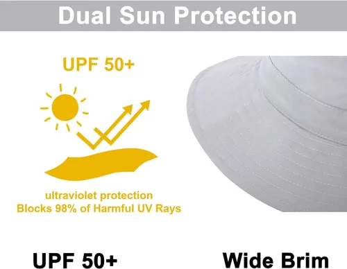 Miniatura 4 de Simplicity Sombrero de sol para bebé con protección solar UPF 50+ ajustable con cordón de ala ancha