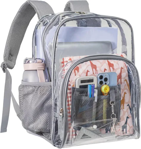 Miniatura 9 de PACKISM Mochila transparente resistente, para estudiantes, escuela