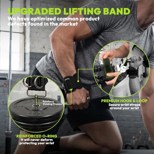 Miniatura 5 de HANDBODE Lifting Wrist Straps for Weightlifting, Gym Wraps with Double D-Ring for Secure Grip, Deadlift, Pull Up, Bodybuilding, Cable Workout, Fit