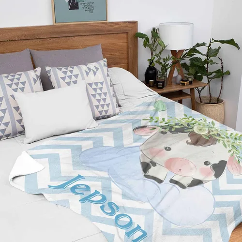 Miniatura 27 de Artsadd Manta de bebé personalizada para niños y niñas con nombre, manta personalizada con nombre de bebé con patrón de unicornio, manta