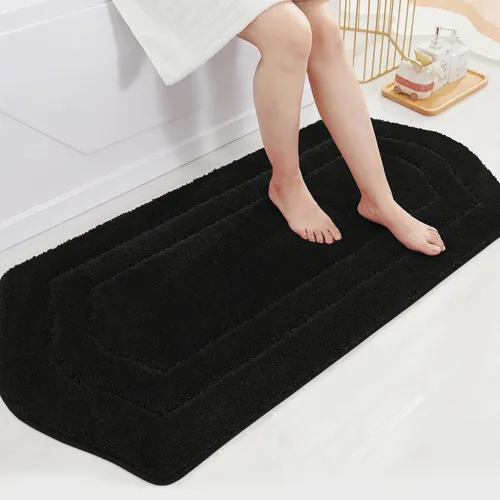 Miniatura 58 de COSY HOMEER Alfombras de Baño Extra Gruesas para Baño - Juegos de Alfombras Antideslizantes de Lino de Baño Suave Felpa 100% Poliéster Fuerte Sala