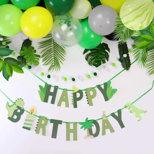 Miniatura 4 de Cartel de cumpleaños de dinosaurio – Cartel de feliz cumpleaños de dinosaurio, decoración de fiesta de cumpleaños con temática