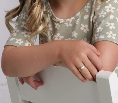 Miniatura 4 de Anillo de plata de ley con perlas cultivadas para niñas pequeñas niños y bebés