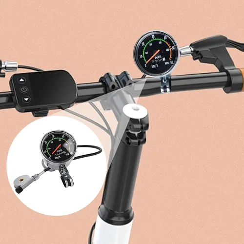 Miniatura 5 de Cuentakilómetros y velocímetro, Km/H RMP impermeable Mini Bike Speedometer, estilo de la vieja escuela, computadora de ciclismo con cable
