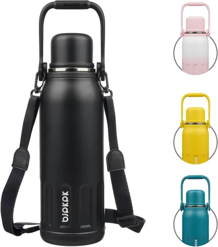 Miniatura 35 de BJPKPK - Botellas de agua termoaisladas de 27 onzas con tapa y asa de transporte, botellas de agua de acero inoxidable libres de BPA para la Verde