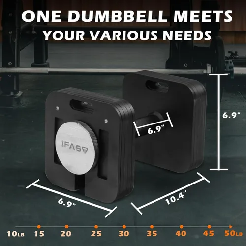 Miniatura 8 de IFAST - Mancuerna ajustable individual o juego de mancuernas individual 20LB/Dos 20LB/Individual 50LB/Dos 50LB/Individual 80LB/Dos 80LB