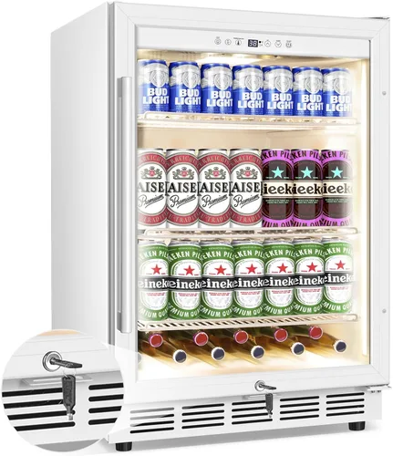 Miniatura 9 de Refrigerador Enfriador de Vinos de 8 Botellas, Refrigerador Pequeño de Vino, Mini Refrigerador de Vino de Encimera con Puerta de Vidrio, Bodegas