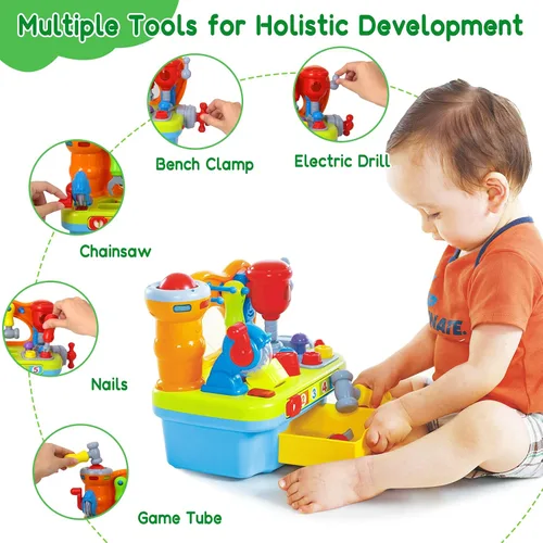 Miniatura 3 de Juguetes para bebés para niños y niñas de 1 año Banco de trabajo musical de aprendizaje para niños de 1 y 2 años Regalo de cumpleaños educativo