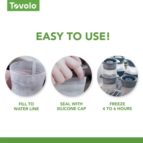 Miniatura 5 de Tovolo Moldes de hielo en forma de rosa, juego de 2 – Gran regalo romántico de moldes de hielo – Molde de hielo único para enfriar bebidas