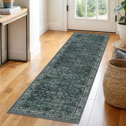 Miniatura 113 de SIILOOM Alfombra antideslizante de pasillo moderna de 2 x 5, súper suave, para pasillos, decoración para cocina, alfombras para pasillos sin 2-Verde