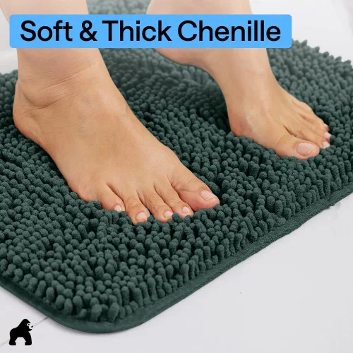 Miniatura 4 de GORILLA GRIP Alfombra de Baño 44x26, Chenilla Suave Absorbente, Tapetes de Microfibra de Secado Rápido, Respaldo de Goma Lavables Alfombras de Ducha
