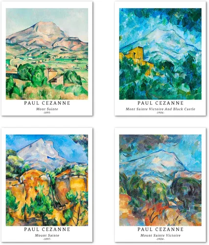 Miniatura 13 de Berkin Arts Juego de 4 impresiones artísticas de arte giclée sin marco, arte de paisaje de 8 x 10 pulgadas, decoración escolar, rústico, natural
