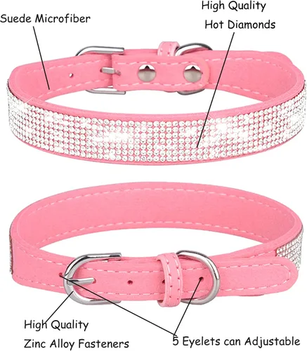 Miniatura 6 de Collar brillante para perros pequeños, medianos y grandes, collares de perro con diamantes de imitación para perras y machos, collares de cachorros