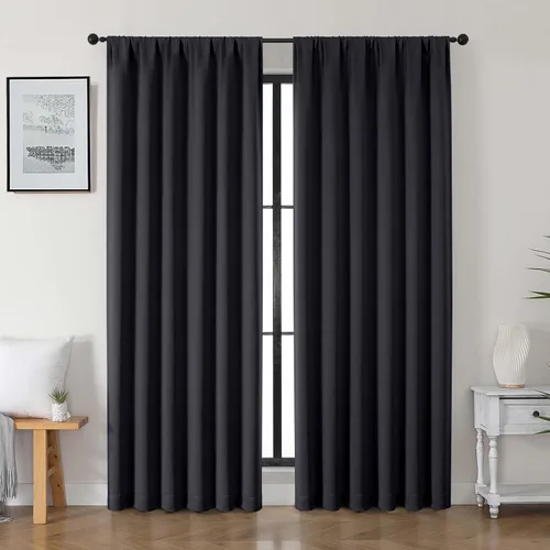 Miniatura 30 de Gwine Cortinas opacas para dormitorio, 54 pulgadas de largo, paneles de cortina de ventana con aislamiento térmico y reducción de ruido, cortinas