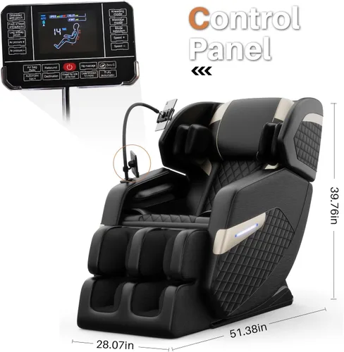 Miniatura 9 de Silla de masaje de cuerpo completo, silla de masaje de gravedad cero con modos automáticos, masaje con bolsa de aire, masaje de pies, calefacción