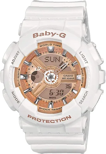 Casio Baby - Reloj clásico para mujer en resina con temporizador acústico diario de alarma y luz LED resistente al agua y a los golpes