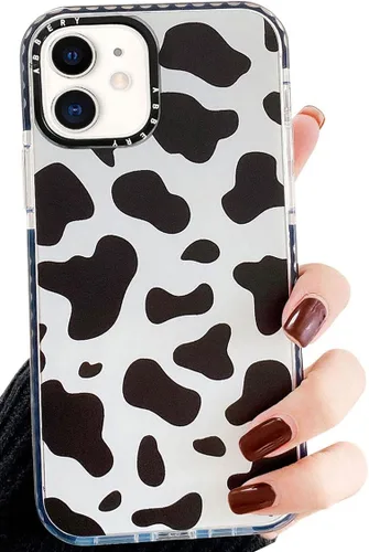 Miniatura 13 de Abbery Diseñado para iPhone 8 Plus/7 Plus/6 Plus/6S Plus Funda transparente con estampado de vaca, linda funda protectora de silicona TPU