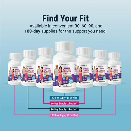 Miniatura 7 de BariatricPal Citrato de calcio fácil de tragar (600 mg) y comprimidos recubiertos con D3 (suministro para 30 días)