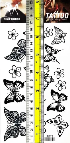 Miniatura 2 de PARITA - Tatuajes temporales de dibujos animados de mariposa negra, girasol, girasol, jardín, para adultos, hombres, mujeres y niños, tatuajes