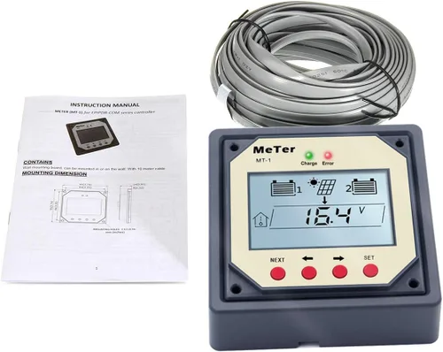 Miniatura 7 de EPEVER Medidor remoto MT-1 con pantalla LCD para controlador de carga de panel solar de batería dúo