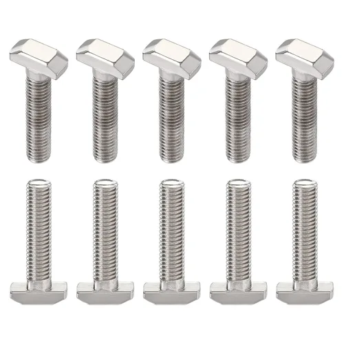 Miniatura 14 de DTGN Tornillo deslizante M5x12mm (DXL) con ranura en T – 8 unidades – Bueno para la industria de la construcción – Tornillos en forma de T de acero