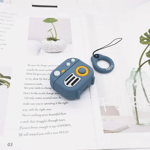 Miniatura 3 de Funda compatible con AirPods 3 Gen 2021, diseño de radio retro para hombres y mujeres, linda y divertida funda de silicona con dibujos animados 3D