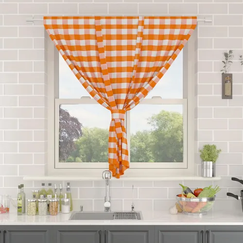 Miniatura 234 de Cenefas de cortina para ventana de 16 pulgadas de largo, 2 paneles de cuadros búfalo, cortinas pequeñas con bolsillo para barra, estilo clásico
