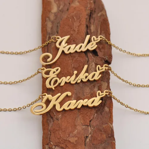 Miniatura 2 de HUAN XUN Collares personalizados con dije de inicial para mujer en oro y plata