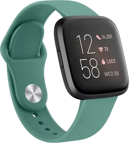 Miniatura 19 de AK Bandas de silicona compatibles con Fitbit Versa 2 / Versa / Lite / SE para mujeres y hombres, correas clásicas suaves de repuesto para reloj