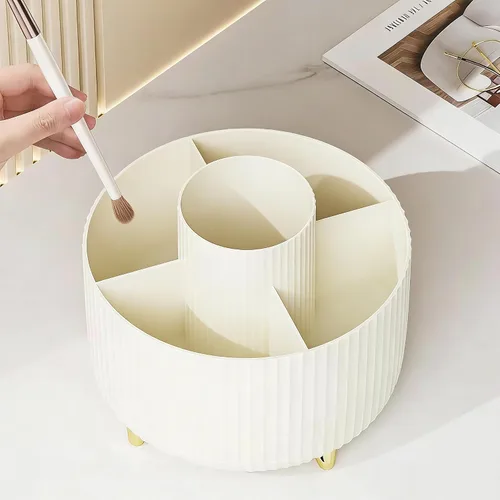 Miniatura 7 de Organizador de escritorio giratorio de 360 grados, pinceles de maquillaje, lápices, estante giratorio de almacenamiento de papelería de escritorio
