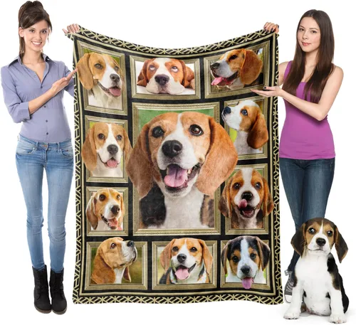 Beagle Manta para niños, manta suave y mullida para perro, regalo de felpa con estampado de Beagle para niños y niñas, 40 x 50 pulgadas