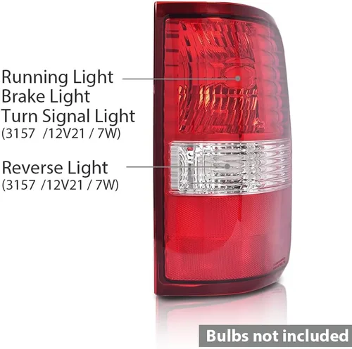 Miniatura 7 de G-PLUS Luces traseras sin bombillas compatibles con Ford F150 King Ranch, Lariat, XL 2004 2005 2006 luces traseras traseras faros traseros lente