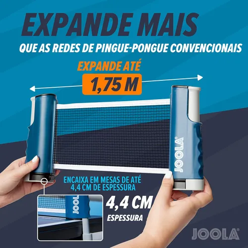Miniatura 3 de JOOLA Red retráctil de ping pong con abrazaderas – Red de tenis de mesa se estira 5.75 pies – Abrazaderas en la mesa de hasta 2 pulgadas de grosor