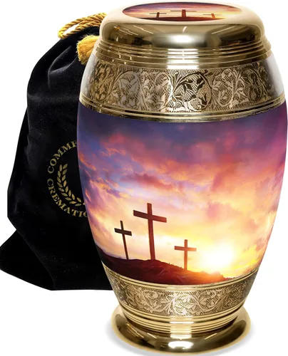 Miniatura 8 de Urna de cremación de cruz negra para cenizas hombre adulto – Urnas de cremación personalizadas para cenizas humanas, urnas decorativas para hombre