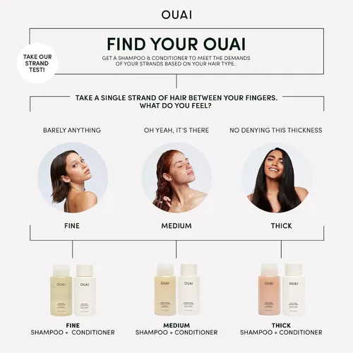 Miniatura 2 de OUAI Juego de champú, acondicionador y mascarilla de tratamiento para cabello fino, voluminizadora, fortalecedora, reparadora, 3