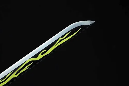 Miniatura 9 de Demon Slayer - Espada Tanjiro Katana de acero 1065, espiga completa, hecha a mano, Katana japonesa real, 41 pulgadas