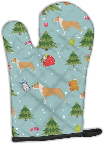 Miniatura 25 de Caroline's Treasures BB4872OVMT - Guante de horno de Navidad Affenpinscher resistente al calor, grueso para sartenes calientes y horno, manopla