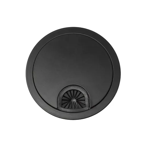 Miniatura 7 de Progressive Automations Ojal de escritorio de pie de 3.5 pulgadas de diámetro para agujero de 3.15 pulgadas, organizador de cables redondo, Negro