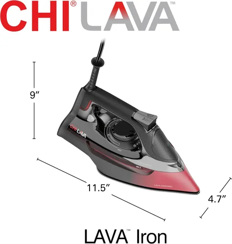 Miniatura 7 de CHI Plancha de vapor para ropa con ráfaga de vapor vertical, suela de cerámica con infusión de lava, más de 300 agujeros de vapor, 1700 vatios