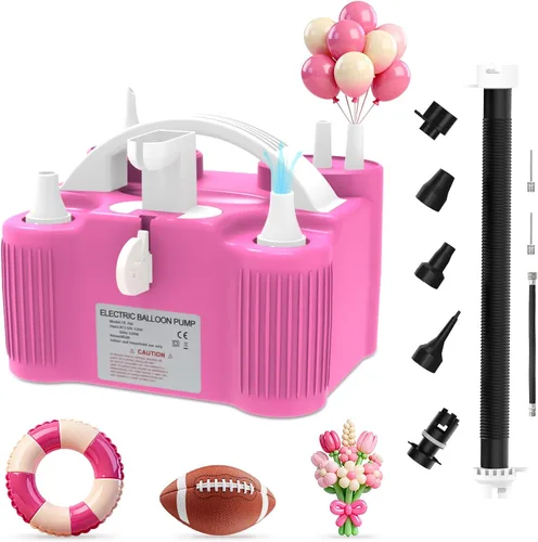 Miniatura 11 de Bomba de globos eléctrica 4 en 1 para todos los globos, globo de Mylar 260q de papel de aluminio, cojín de aire, flotador de piscina, pelota de Verde