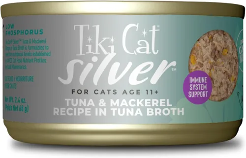Miniatura 13 de Tiki Cat Silver Comfort Mousse + Trozos, Pollo y Pato e Hígado de Pato, Apoyo del Sistema Inmunológico Formulado para Gatos Mayores de 11+ Años
