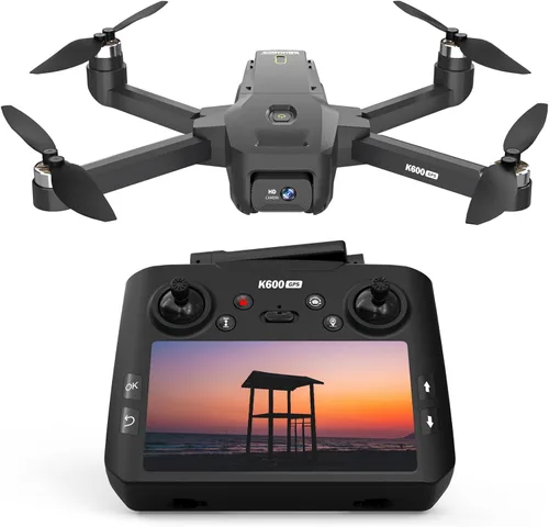 Drones sin escobillas K600GPS con cámara EIS para adultos principiantes y niños, dron con pantalla de 4.5 pulgadas en el controlador, FPV Drone con