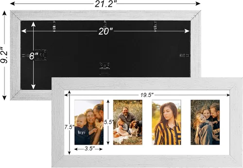 Miniatura 385 de Marcos de Fotos Collage de 13.5X15.5 con 7 Aberturas para Fotos de 4X6, Marco de Fotos Múltiples con Paspartú para Decoración de Pared, Grano